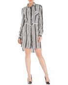 Rebecca Minkoff Black & White Silk Frankie Shirtdress - Lyst