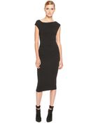 Donna Karan New York Cap Sleeve Draped Jersey Dress - Lyst