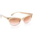 Kate Spade Shira Sunglasses - Gold Glitter/Brown Shaded Gold - Lyst