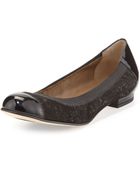 Anyi Lu Cate Cap-toe Suede Ballerina Flat - Lyst