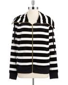 Calvin Klein Striped Zip Up Sweatshirt - Lyst