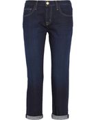 Current/Elliott The Boyfriend Cropped Mid-Rise Jeans - Lyst