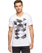 Calvin Klein V-Neck Photographic Print Slim-Fit T-Shirt - Lyst