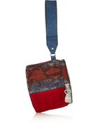 House Of Holland Cube Calf Hair And Leather Clutch - Lyst