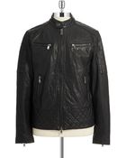 Michael Kors Leather Bomber Jacket - Lyst