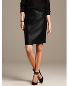 Banana Republic Coated Tweed Pencil Skirt - Lyst