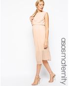 Asos Maternity Midi Drape Shift Dress - Lyst