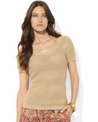 Lauren by Ralph Lauren Short Sleeved Sweater - Lyst