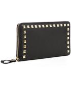 Valentino Rockstud Zip-Around Wallet - Lyst
