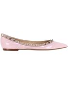 Valentino 10mm Rockstud Patent Ballerina Flats - Lyst