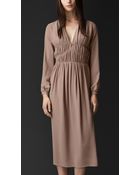 Burberry Layered Silk Smock Dress - Lyst