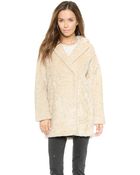 Maison Scotch Faux Fur Coat - Multi - Lyst