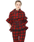 Simone Rocha Plaid Wool Blend Seersucker Jacket - Lyst