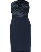 Notte By Marchesa Pleated Silk-Satin And Crepe Dress - Lyst