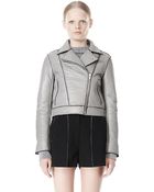 Alexander Wang Bonded Leather Motorcycle Jacket - Lyst
