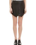 Mason by Michelle Mason Leatherfront Skirt - Lyst