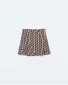 Zara Seamed Printed Mini Skirt - Lyst