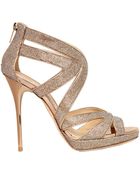 Jimmy Choo 120Mm Collar Glitter Cage Sandals - Lyst