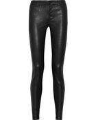 Vince Leather And Suede Skinny Pants - Lyst