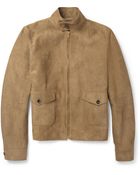 Saint Laurent Suede Bomber Jacket - Lyst
