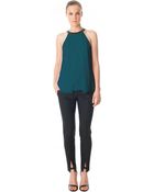 Tibi Arden Crepe Draped Halter Top - Lyst