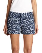 Alice + Olivia Cady Leopard-Print Cuff Shorts - Lyst