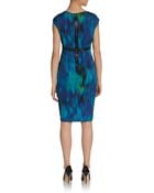 Elie Tahari Logan Printed Cap-Sleeve Dress - Lyst