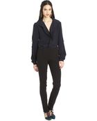 Oscar de la Renta Ruffle-Front Silk Blouse With Bow Detail - Lyst