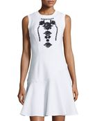 Marchesa Voyage Knit Embroidered Crewneck Dress - Lyst