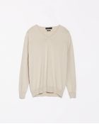 Zara Cotton Sweater With A V Neck - Lyst