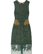 Vera Wang Embellished Guipure Lace Dress - Lyst