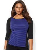 Lauren by Ralph Lauren Plus Stripe Cotton Shirt - Lyst