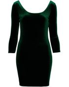 Topshop Velvet Scoop Back Bodycon Dress - Lyst