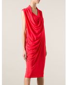 Lanvin Draped Dress - Lyst