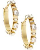 R.j. Graziano Rhinestone-Station Hoop Earrings - Lyst