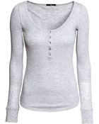 H&M Ribbed Top - Lyst