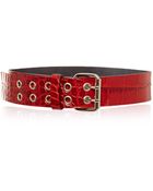 Sonia Rykiel Red Belt In Croco Effect Calfskin - Lyst