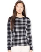 Lauren by Ralph Lauren Plaid Zip Shoulder Shirt - Lyst