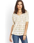 Love 21 Tribalinspired Knit Top - Lyst