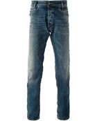 Diesel Distressed Straight Leg Jean - Lyst