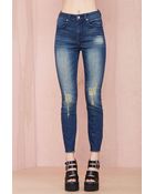 Nasty Gal Denim - The Distressed Out Skinny - Lyst
