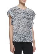 Iro Carla Printed Stretchsilk Top - Lyst