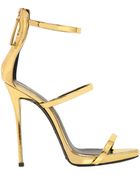 Giuseppe Zanotti 120Mm Metallic Leather Sandals - Lyst