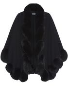 Harrods Of London Short Spiral Fox Fur Trimmed Cape - Lyst