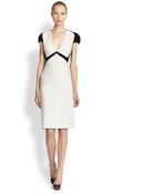 Bottega Veneta Bicolor Wool Crepe Dress - Lyst