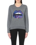 Markus Lupfer Lara Tribal-lips Sequinned Jumper - Lyst