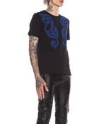 Versace Embossed Pattern Cotton-blend Tee - Lyst