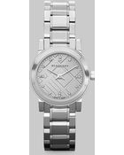 Burberry Stainless Steel Check Dial Watch - Lyst