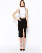 Asos Pencil Skirt With Suspenders - Lyst