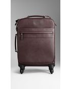 Burberry London London Leather Four-Wheel Suitcase - Lyst
